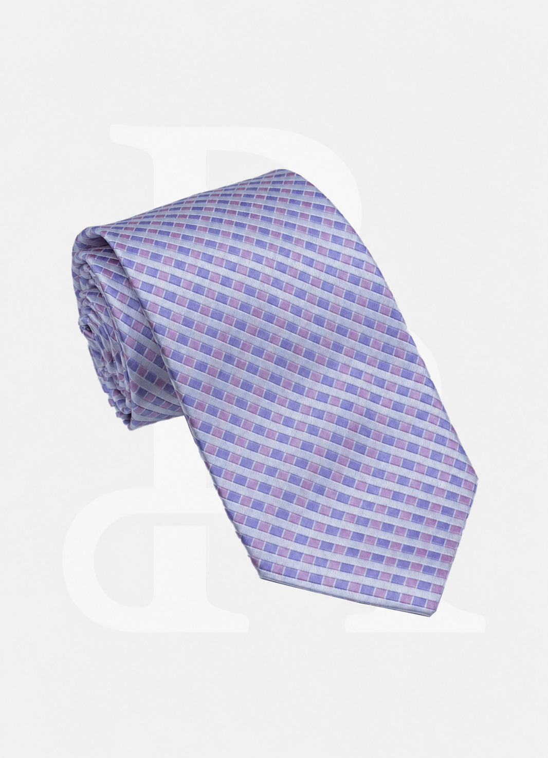 100% Silk Necktie - Light Purple White Stripe