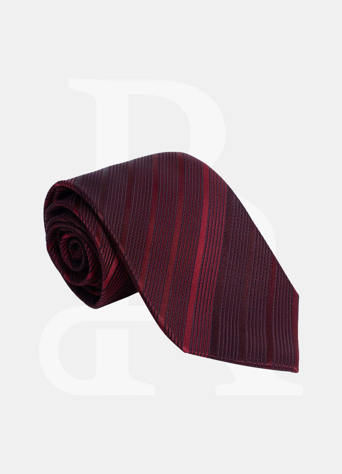 100% Silk Necktie - Red Stripe