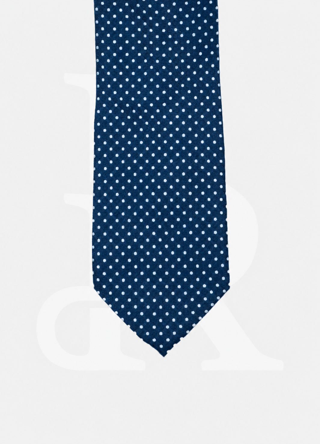 100% Silk Necktie - Dotted Navy