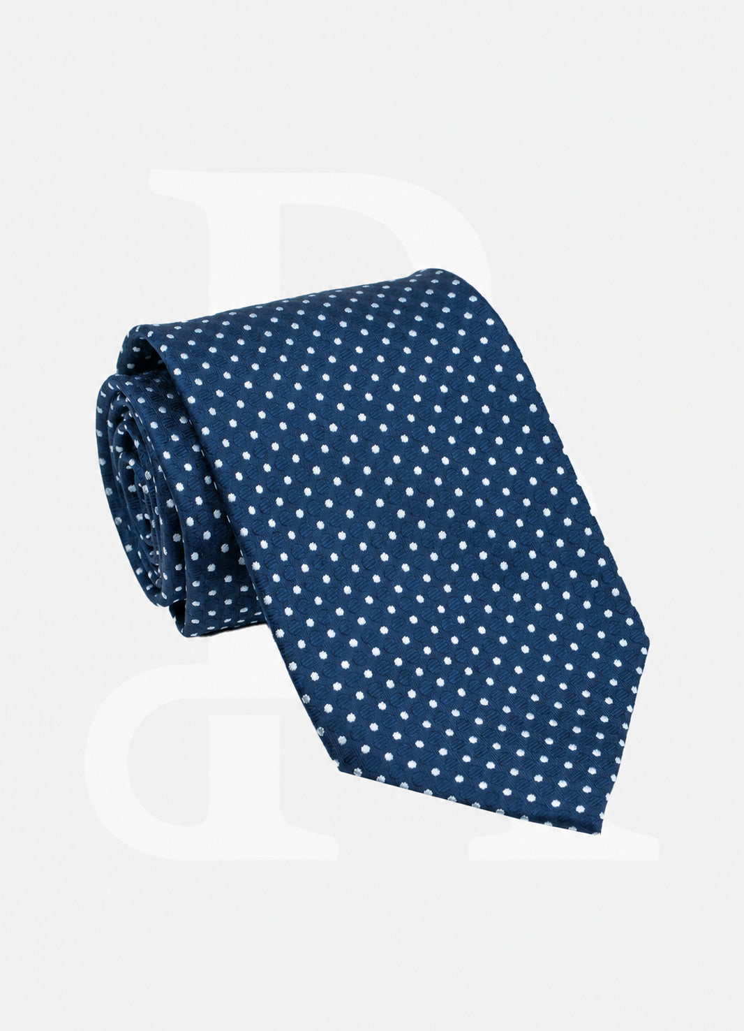 100% Silk Necktie - Dotted Navy