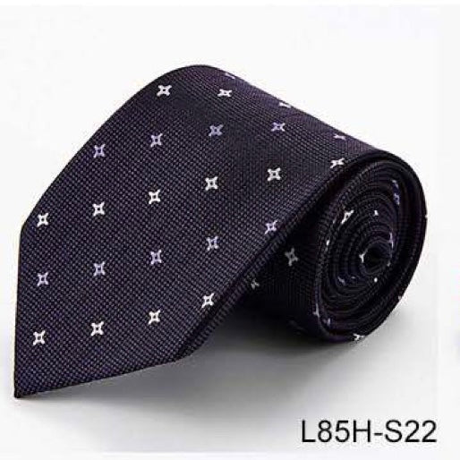 100% Silk Necktie - Purple Star Pattern