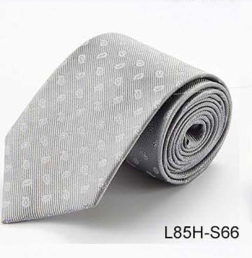 100% Silk Necktie - White Pattern