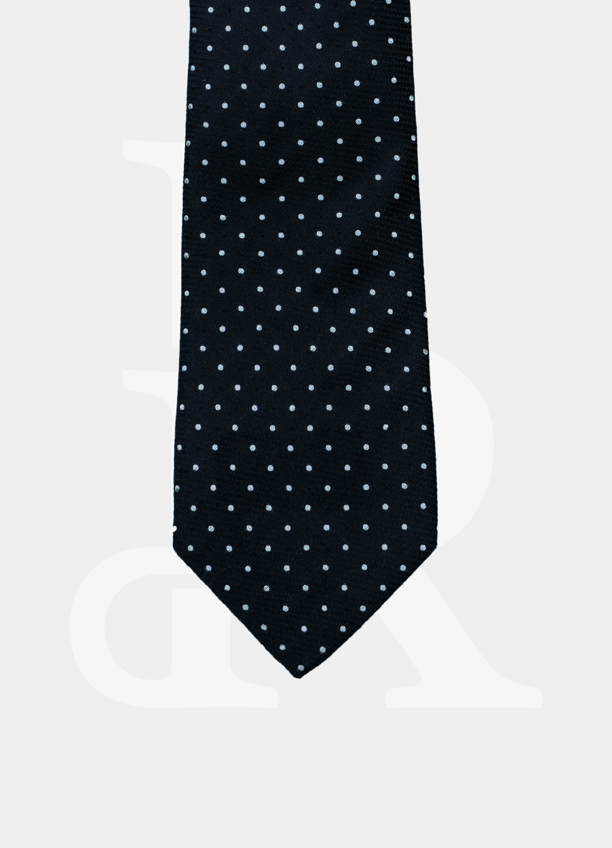 100% Silk Necktie - Dotted Black