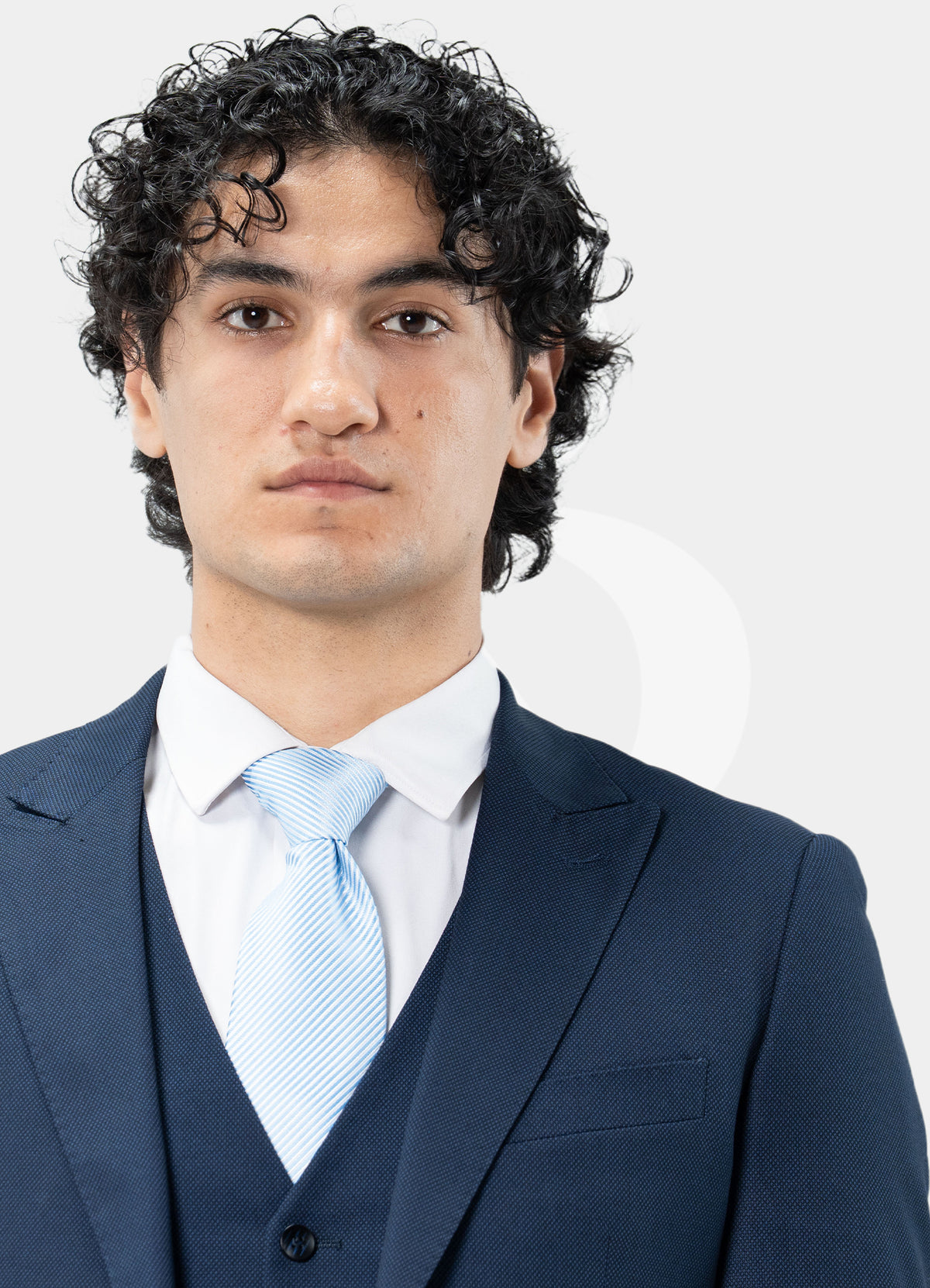 Classic 2 Buttons Suit Jacket - Navy Dotted
