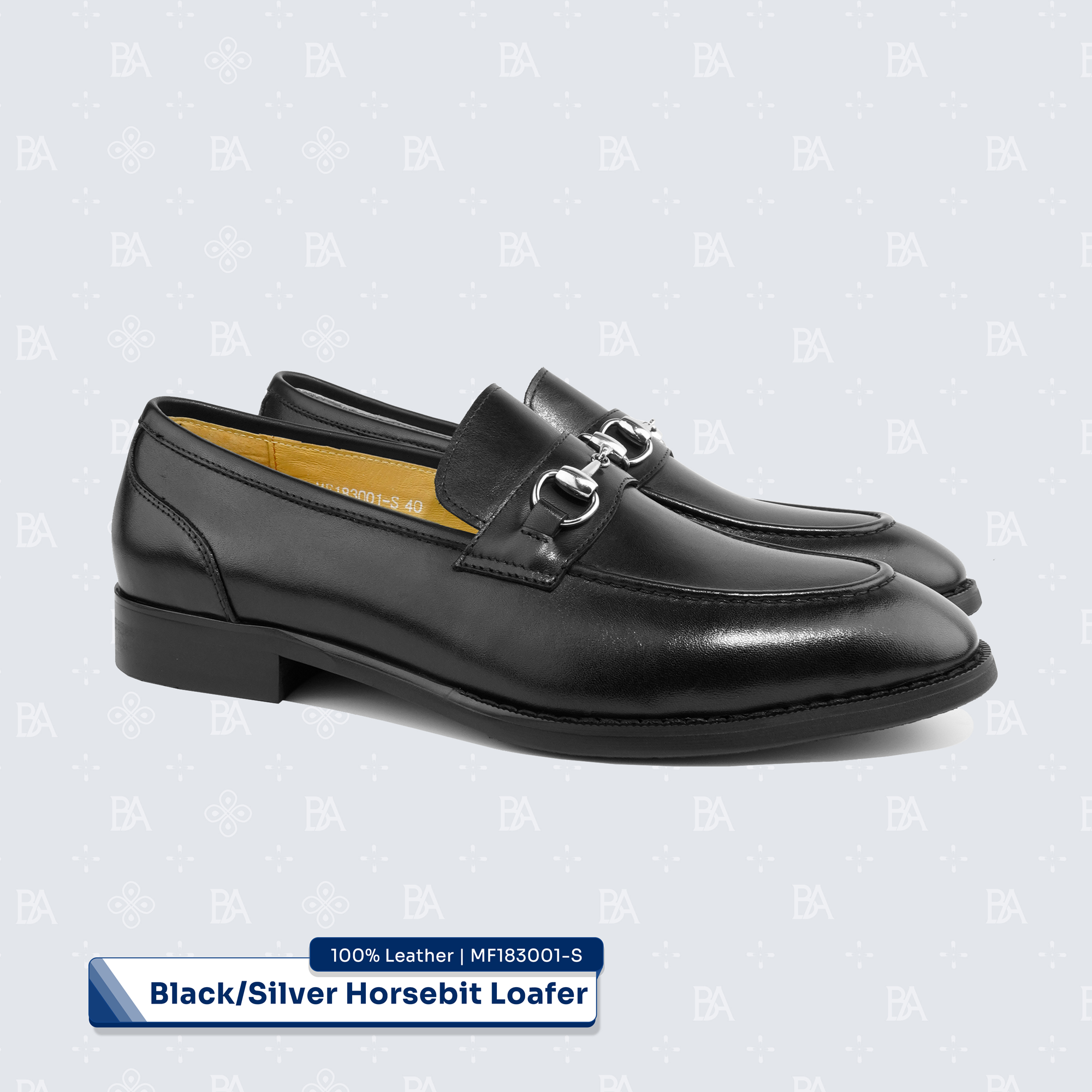 Horsebit Loader Dress Shoes - Black Silver MF183001-S