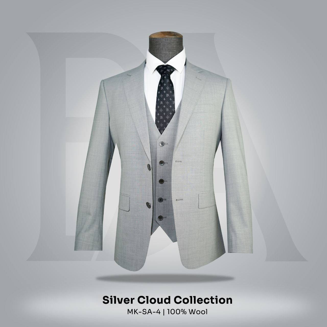 Silver Cloud Collection, MK-SA-4 | 100% Wool Suit Jacket