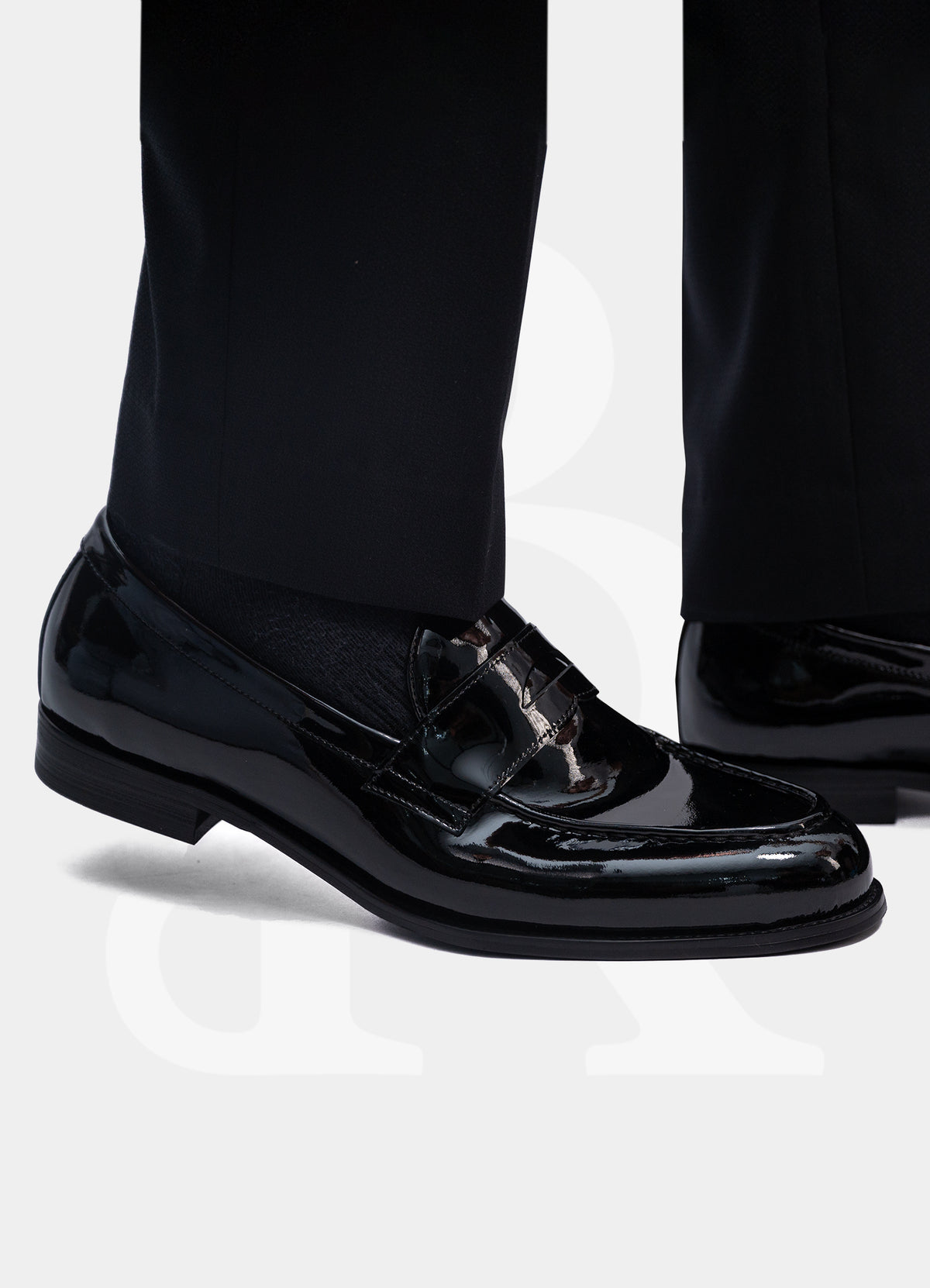 Tuxedo Penny Loafer Dress Shoes - Black MR118447-PATENT