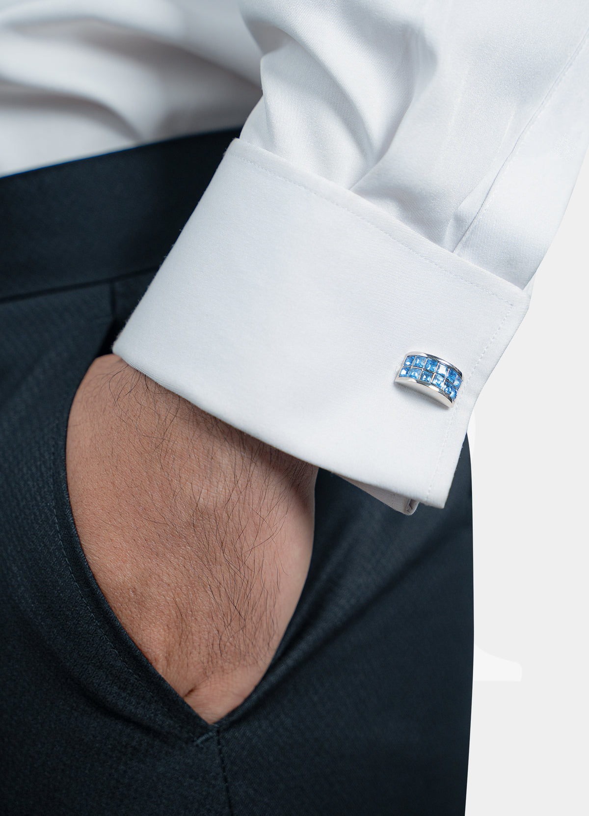 Premium Cufflinks - Navy Gems