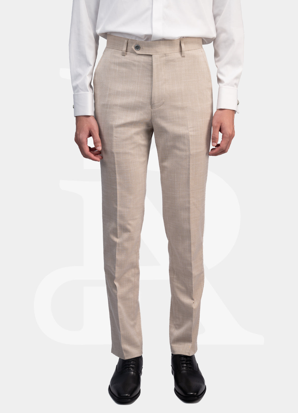 Stretch Trousers - Light Cream Linen E23222-82