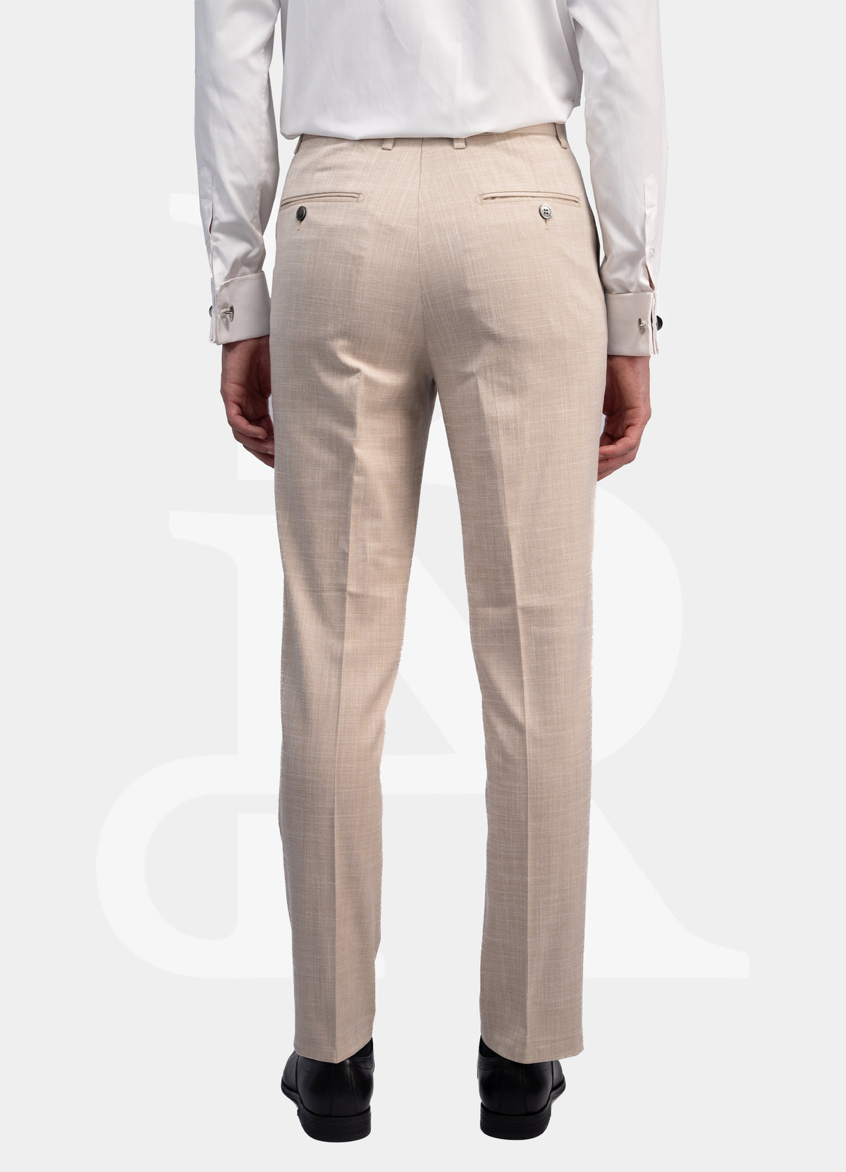 Stretch Trousers - Light Cream Linen E23222-82