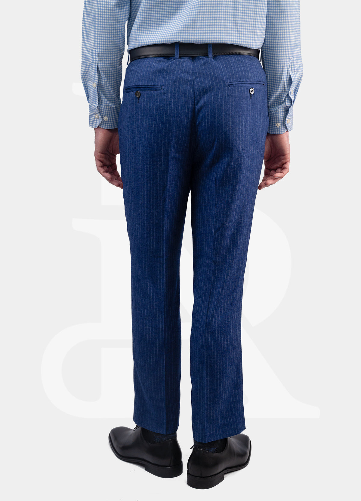 Trousers - Navy Pinstripe E9100-3#
