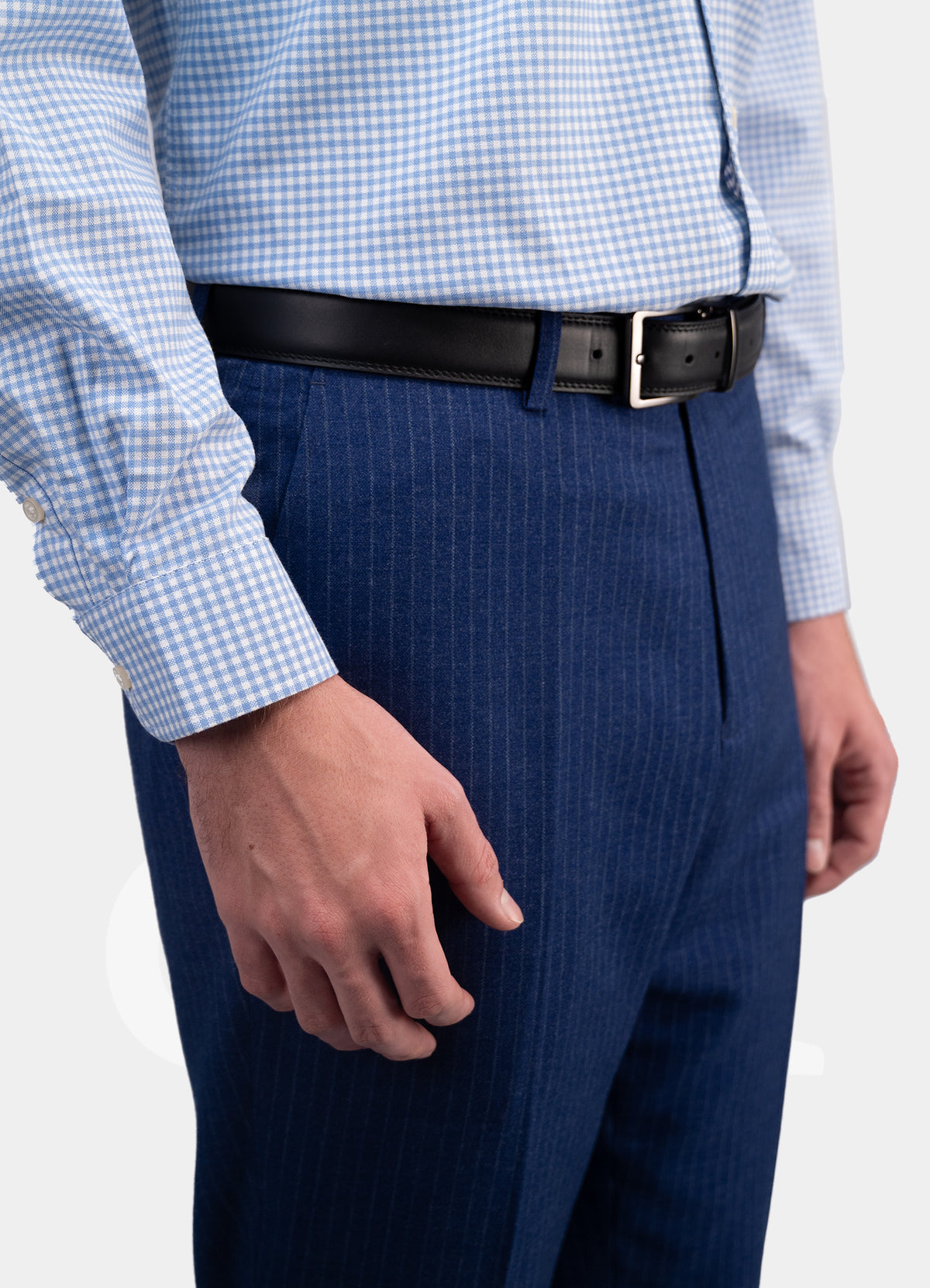 Trousers - Navy Pinstripe E9100-3#