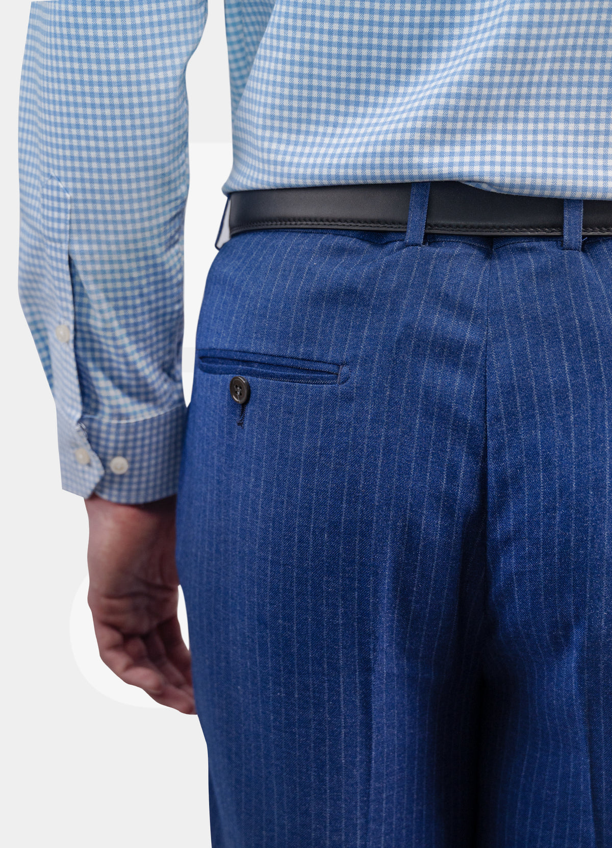 Trousers - Navy Pinstripe E9100-3#