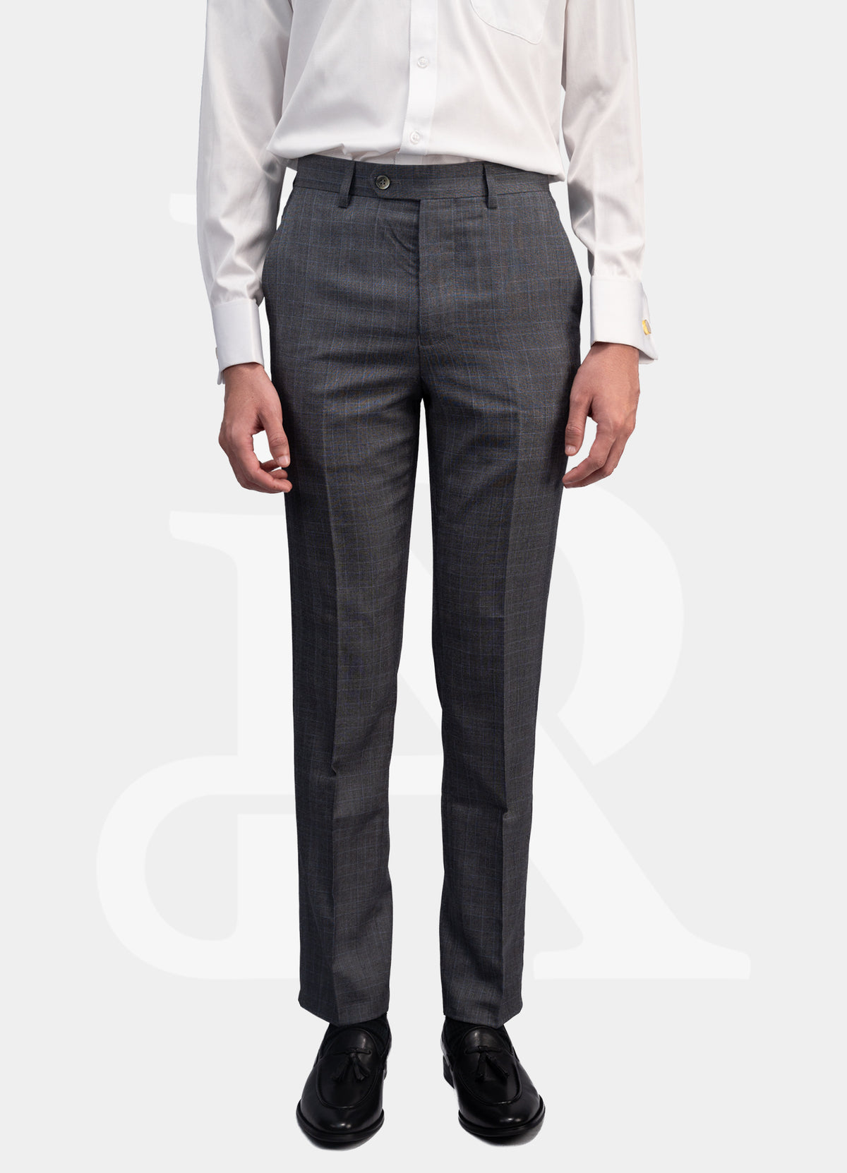 Standard Trousers - Dark Grey Windowpane L3020-10