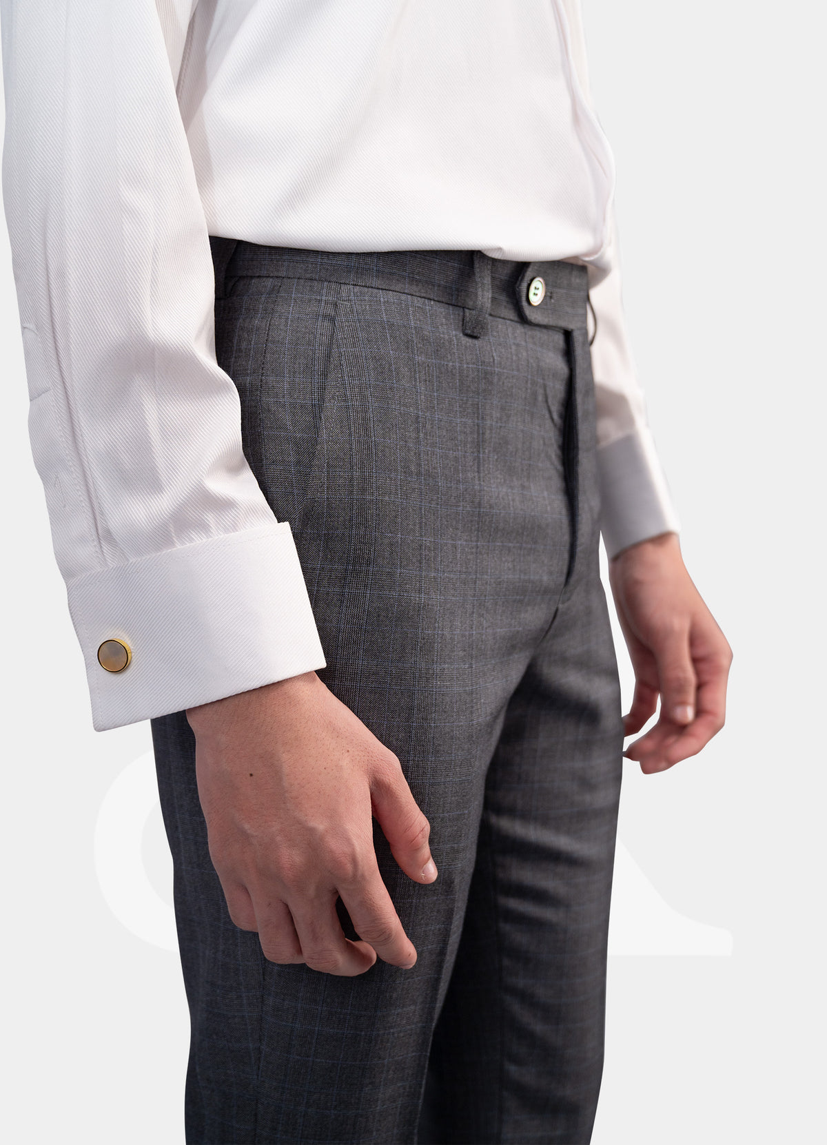 Standard Trousers - Dark Grey Windowpane L3020-10