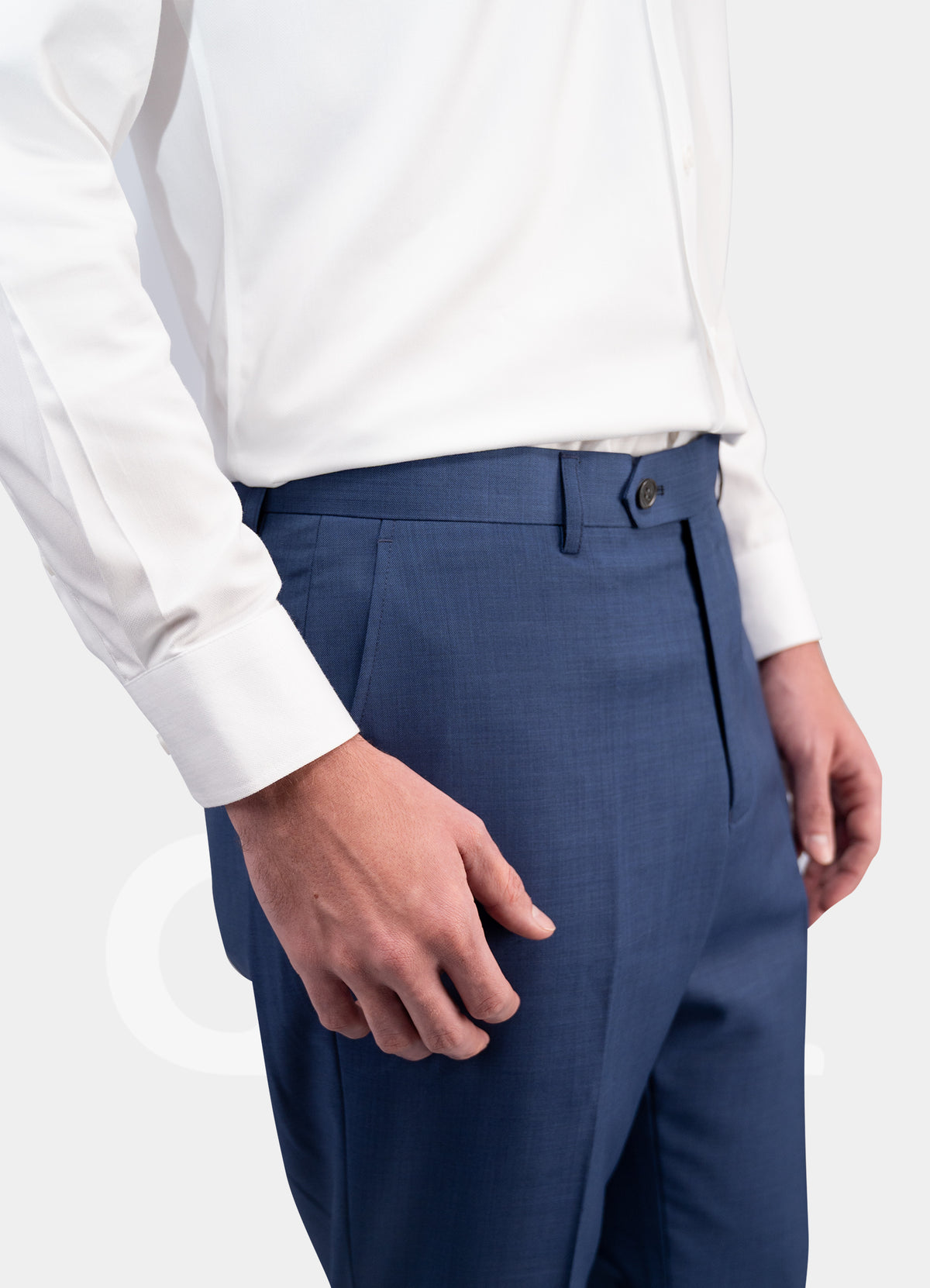100% Wool Trousers - Light Navy MK-K/5