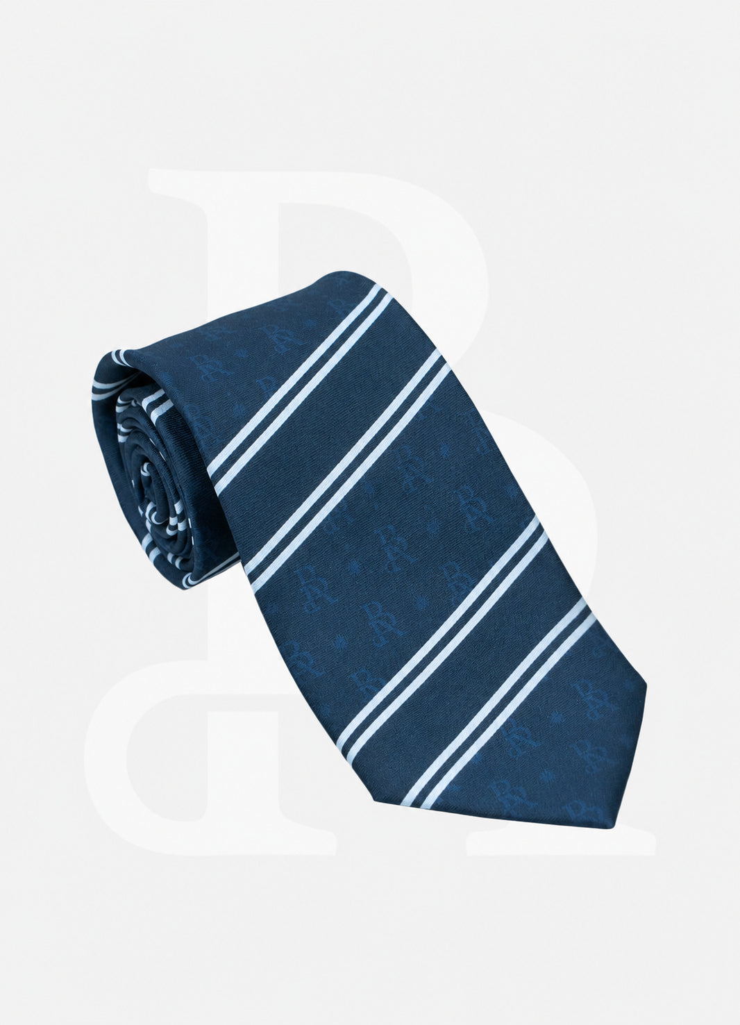 100% Silk Necktie - BA Navy Stripe ST-BA04
