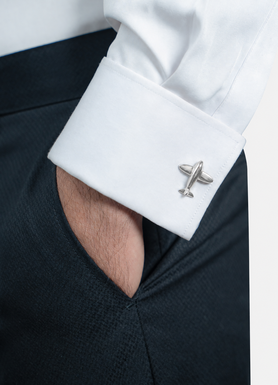Standard Cufflinks - Silver Plane