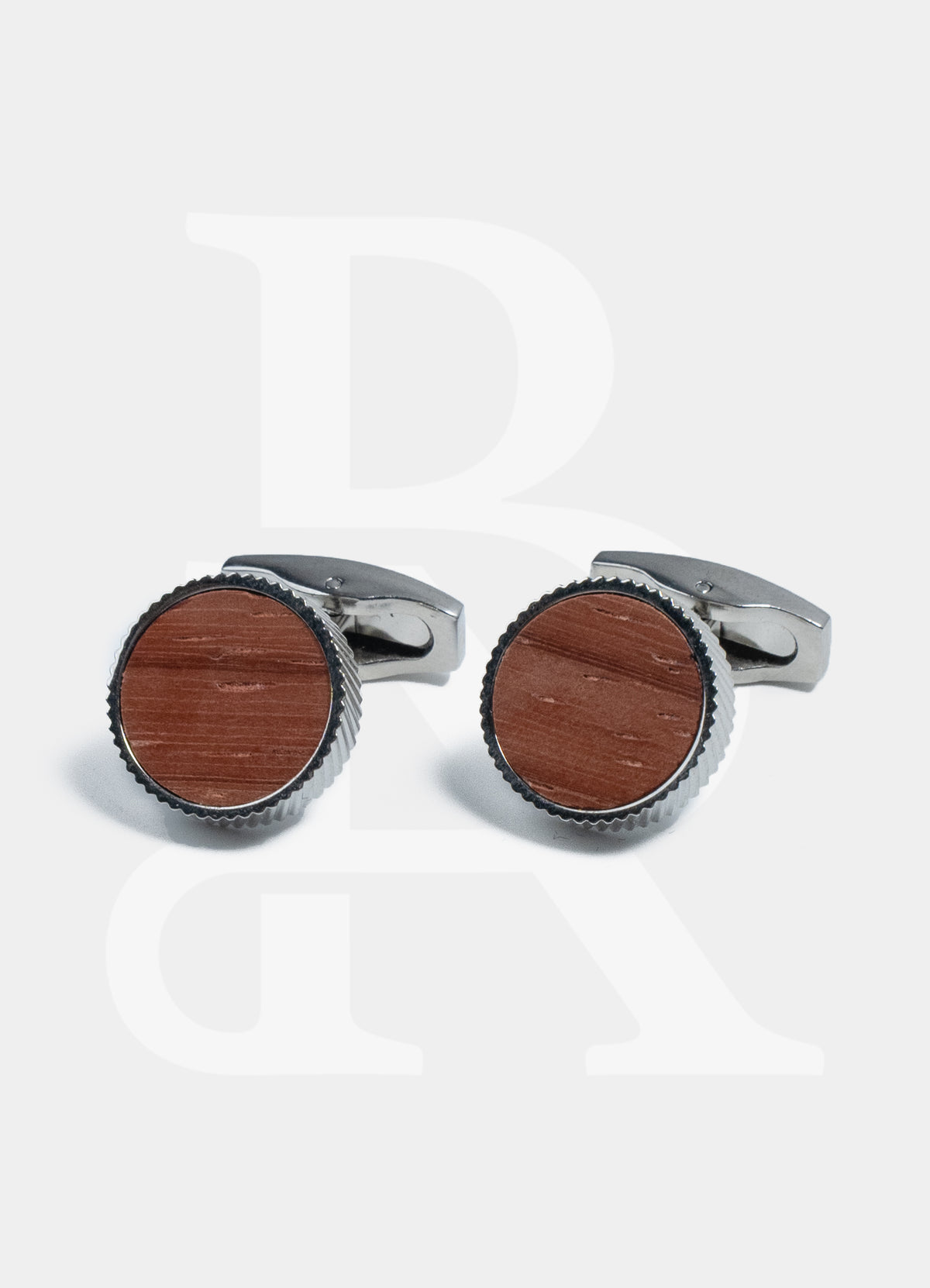 Premium Cufflinks - Silver Wood