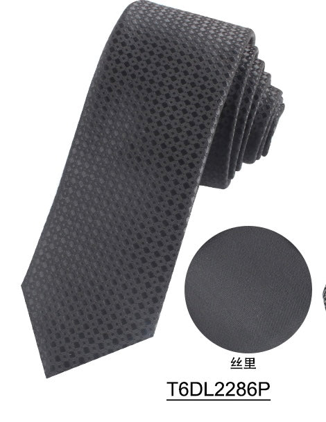 Wool Blended Necktie - Black Dotted