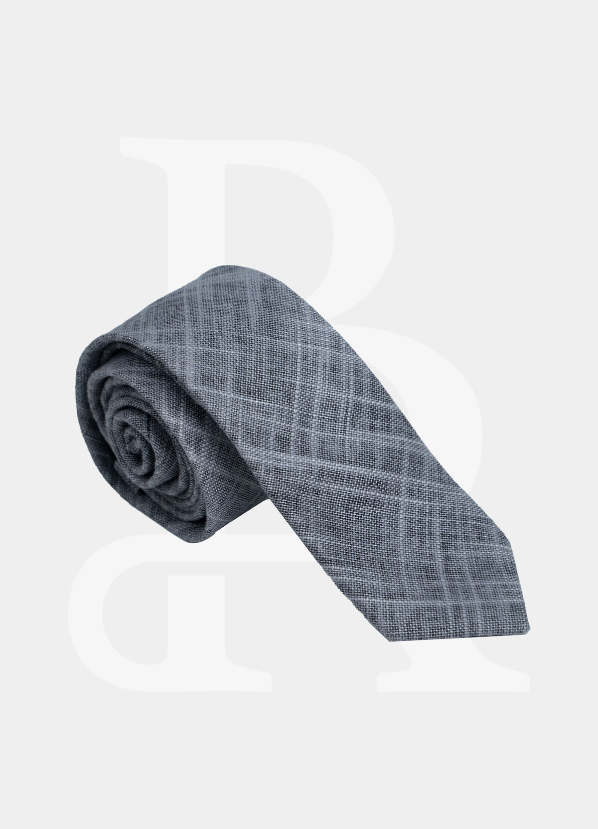 Wool Blended Necktie - Light Grey Pane