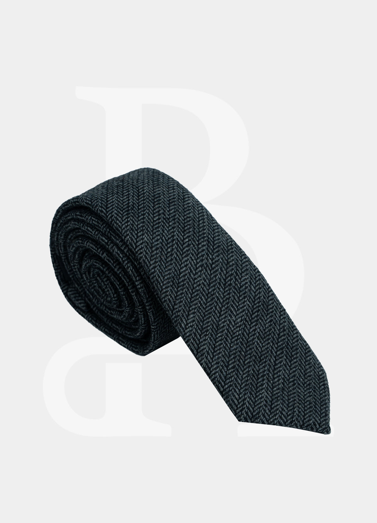 Wool Blended Necktie - Dark Grey T6WF12100-2