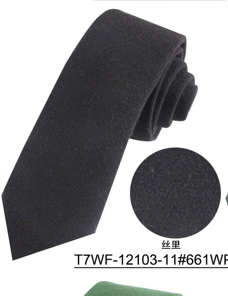 Wool Blended Necktie - Black