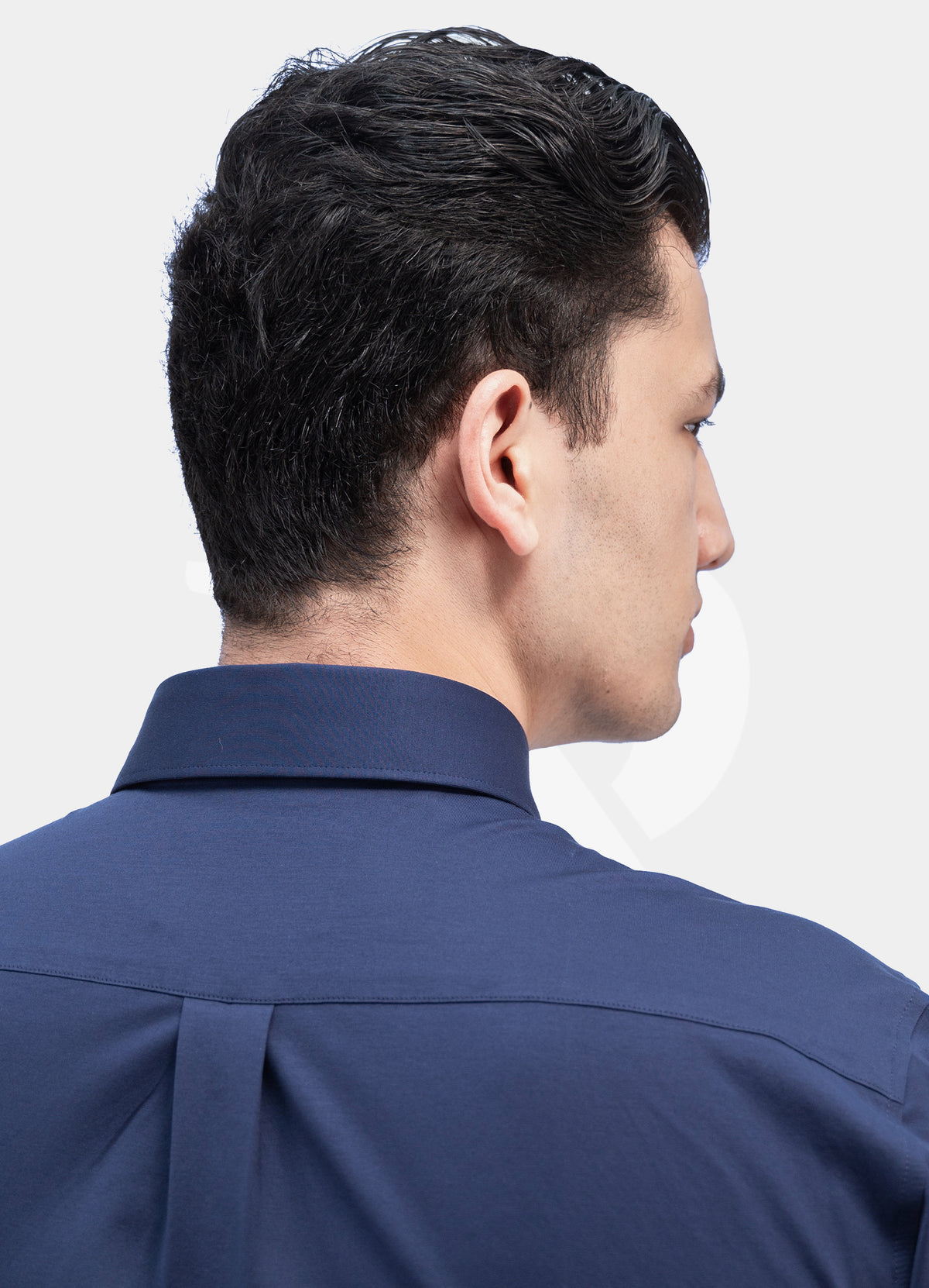 Performance Fit Label - Natural Cotton Navy Button Down Dress Shirt ZT110-08