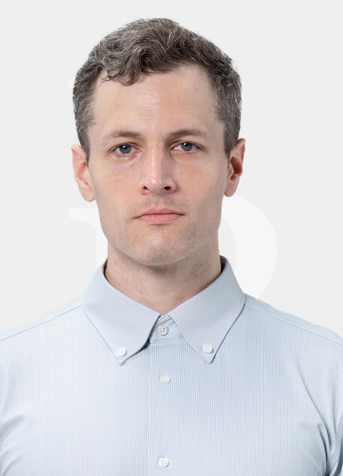 Performance Fit Label - Mulberry Silk Blended Light Greenstripe Button Down Dress Shirt ZT70-02