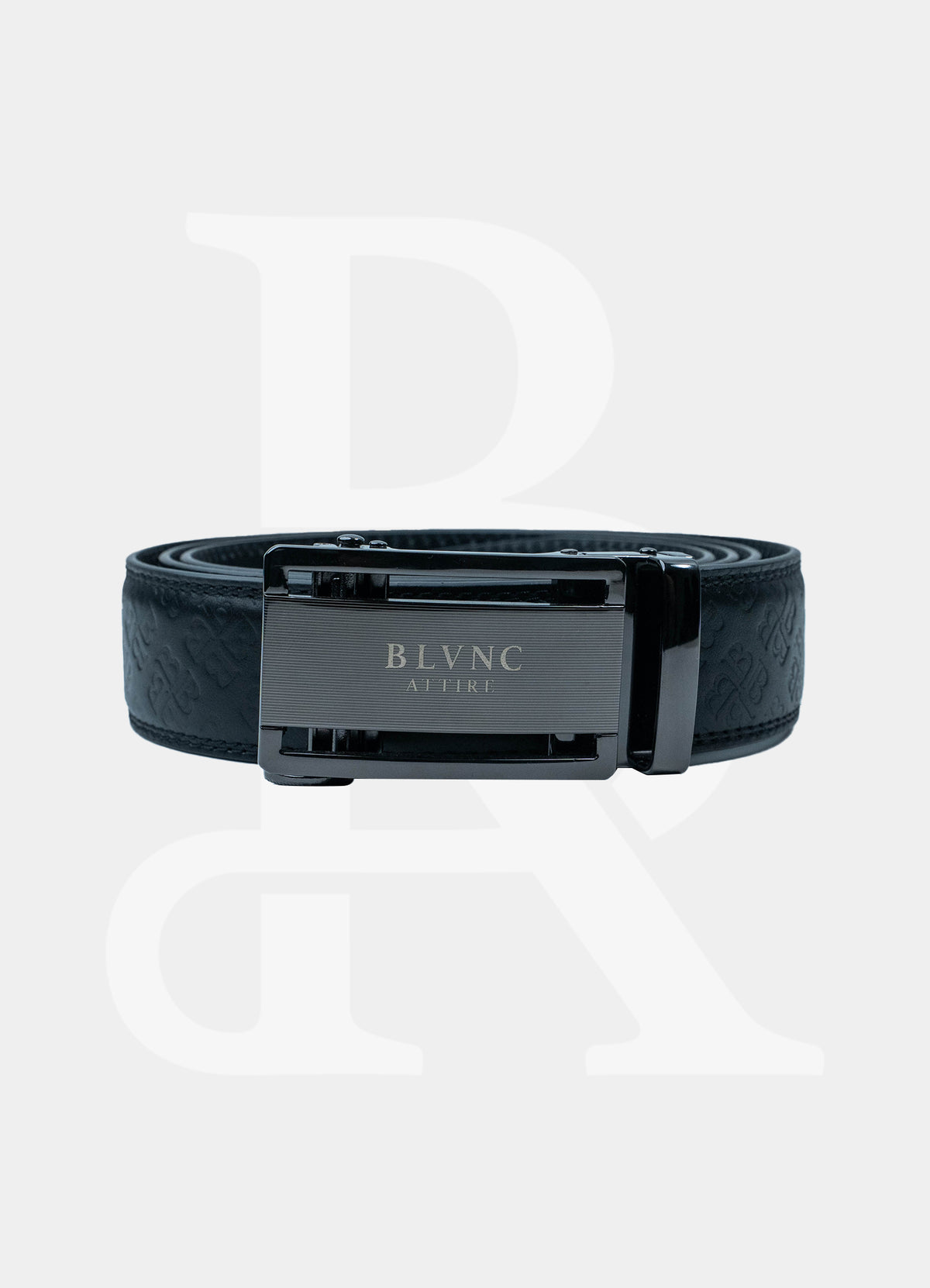 Black Stripe Buckle BL004 - 100% Leather Belt