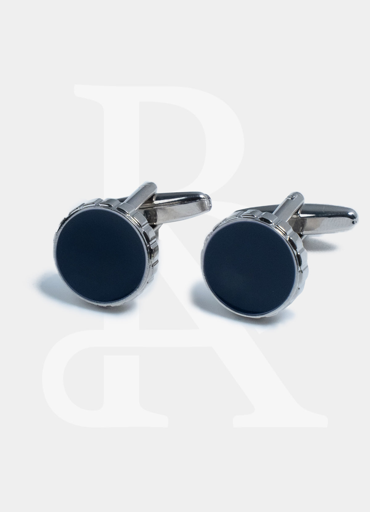 Standard Cufflinks - Silver Big Blue Crystal