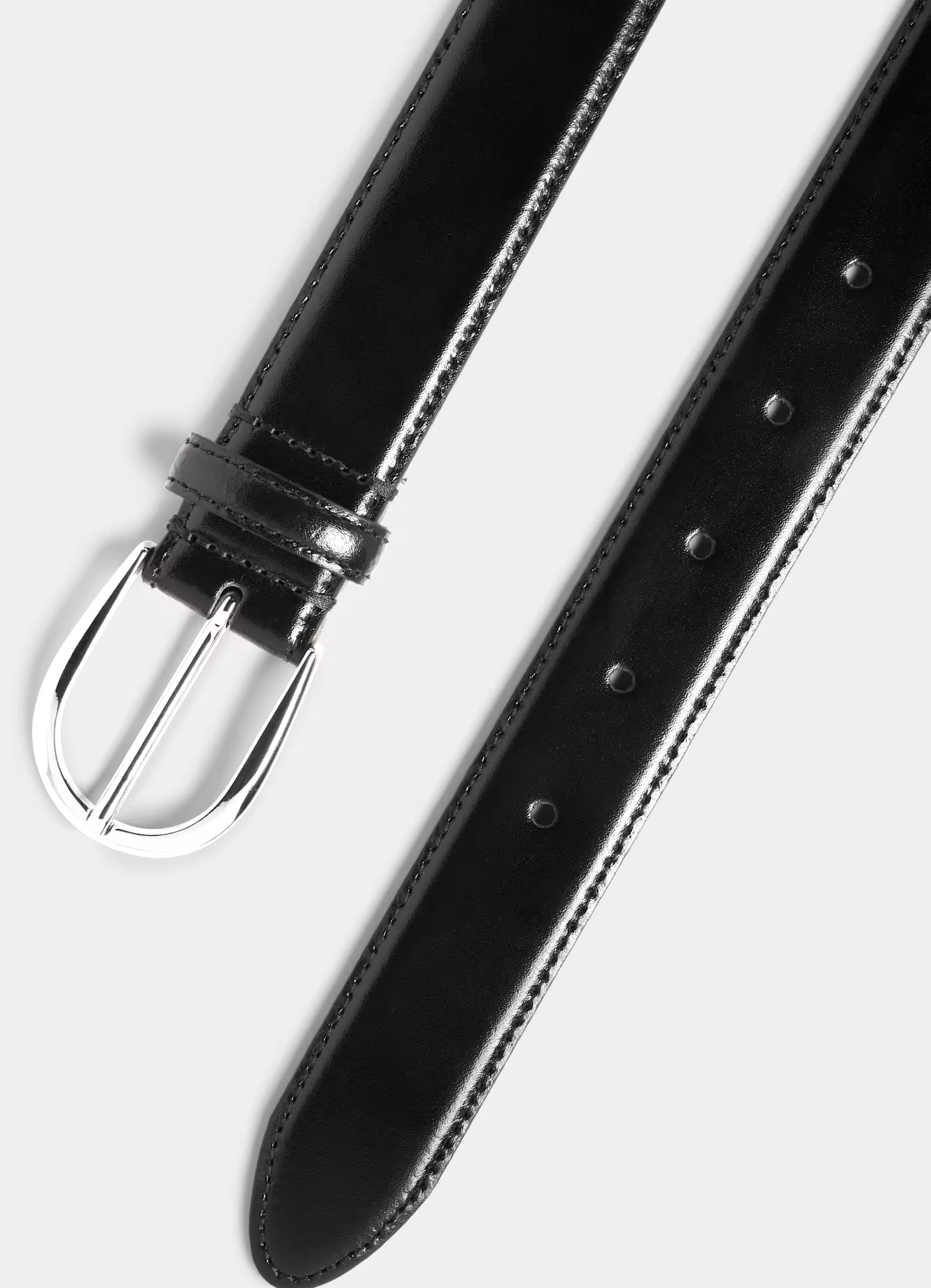 Black Pin Buckle - 100% Leather Belt BL002