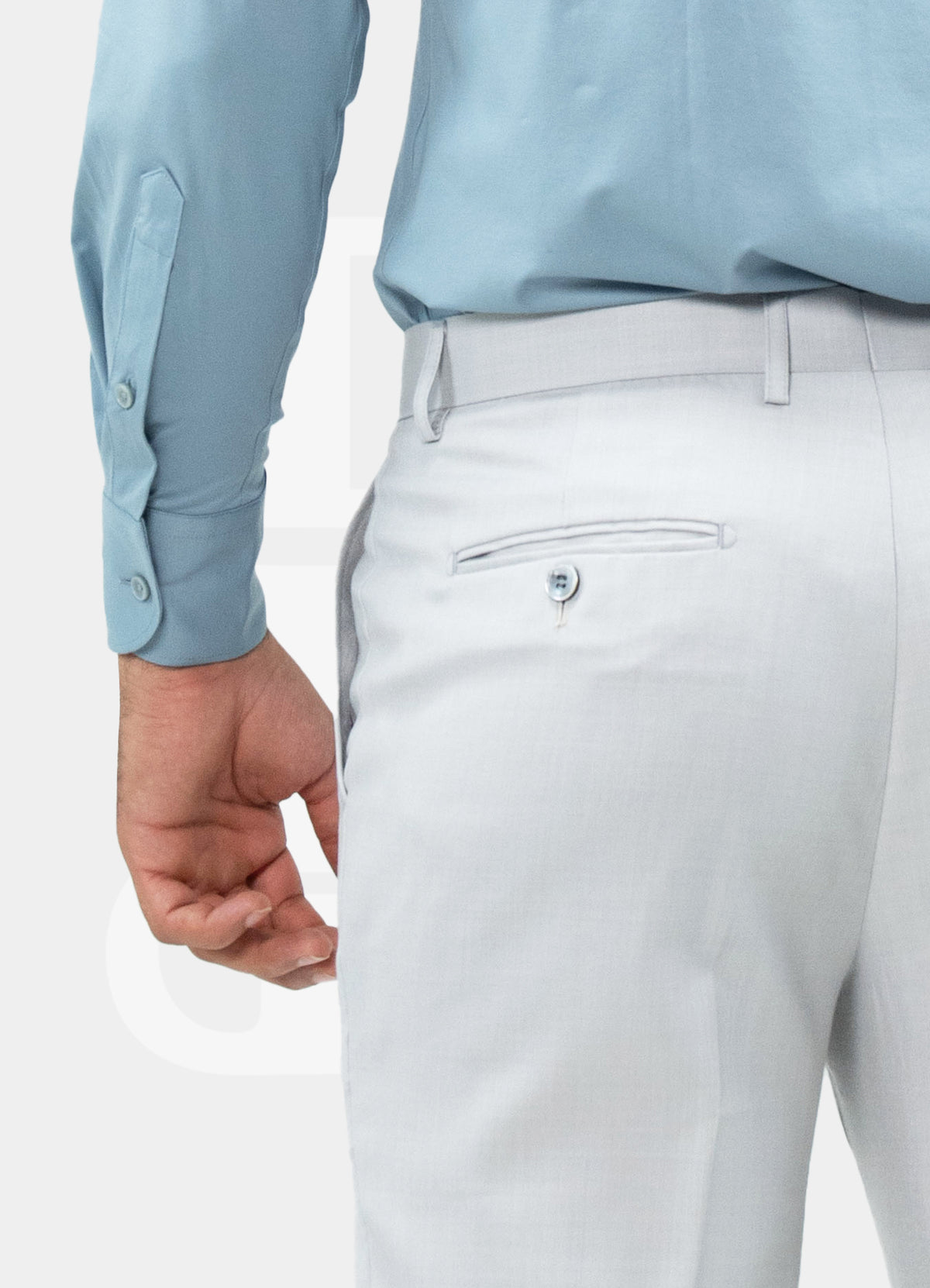Performance Fit Label - Natural Cotton Grey Button Down Dress Shirt ZT110-03