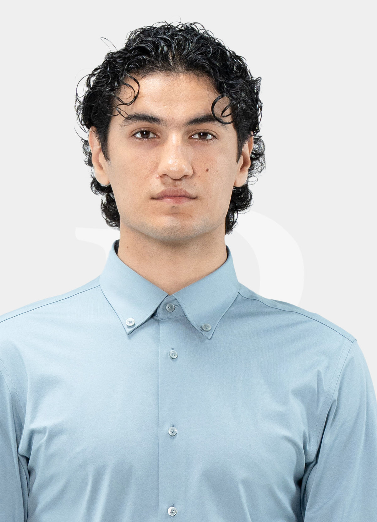 Performance Fit Label - Natural Cotton Grey Button Down Dress Shirt ZT110-03